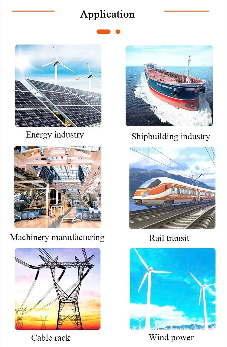 Applications of Beefy Heavy Duty Half Inch By Twenty Four Inch Stainless Steel Hose Clamps in energy, shipbuilding, machinery, rail, cables, wind power.