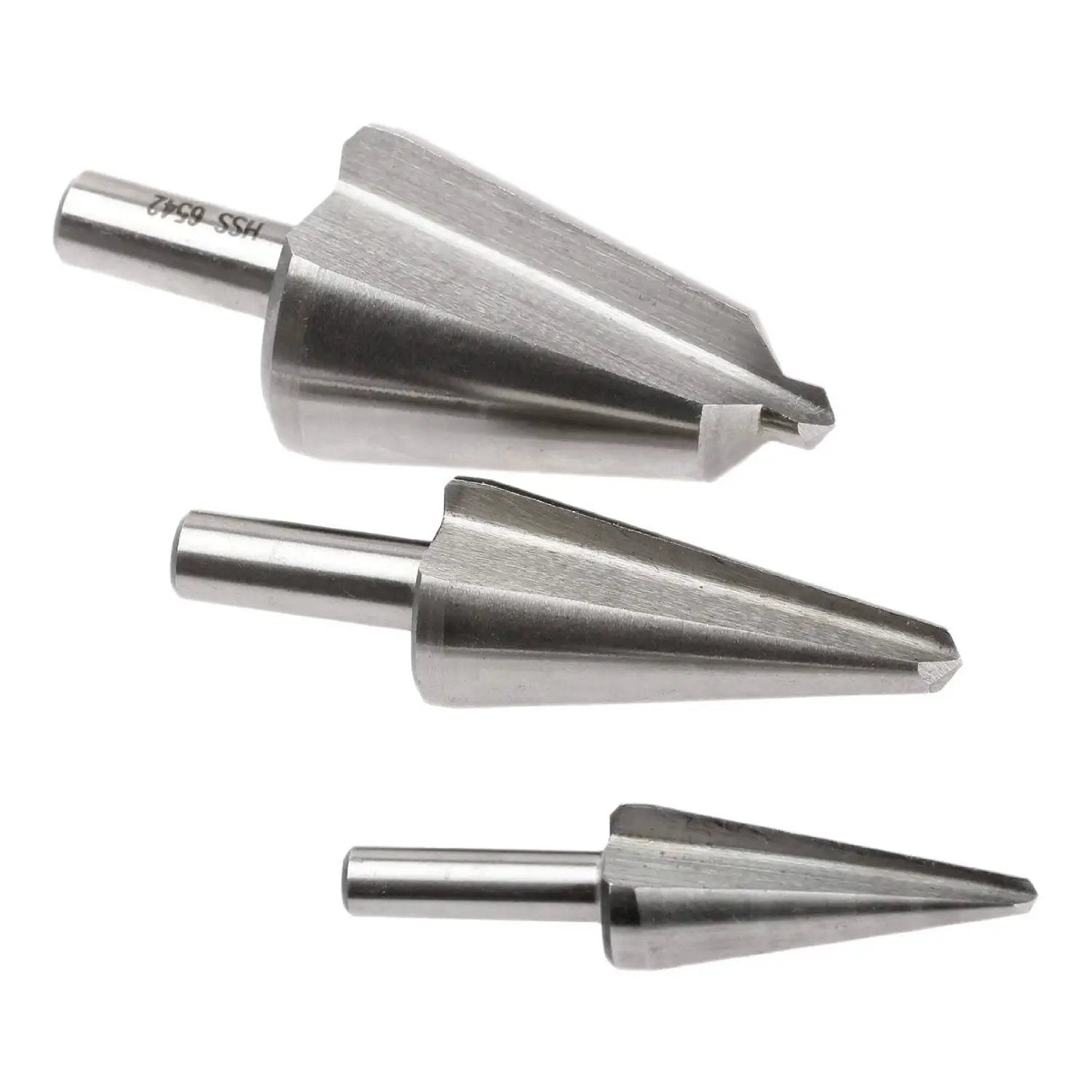 Umbrella Drill Bit Set 3Pc HSS 4241 Taper Power Drill Bits For Step Drilling And Cone Chamfer Cutting