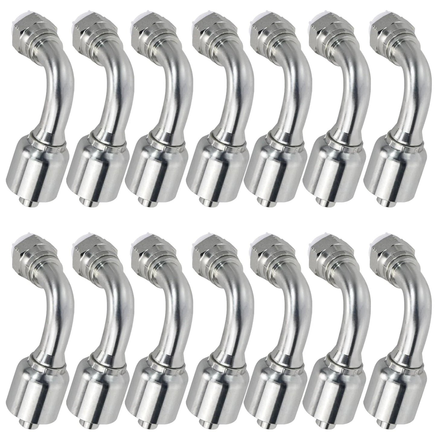 14 Piece Hydraulic Fittings Kit 3/4 Inch Hose To 3/4 Inch JIC 37 Degree Female 90 Degree Swivel Elbow, stainless steel