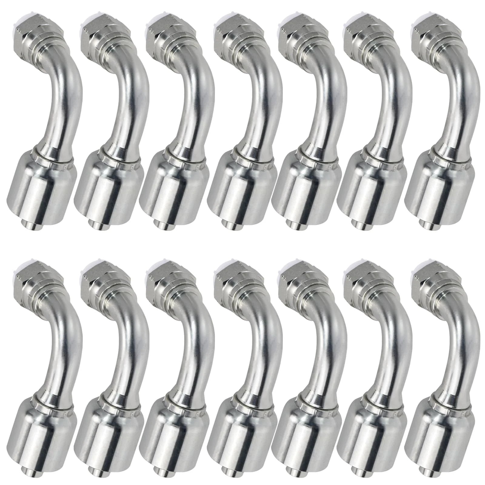 14 Piece Hydraulic Fittings Kit 3/4 Inch Hose To 3/4 Inch JIC 37 Degree Female 90 Degree Swivel Elbow, stainless steel