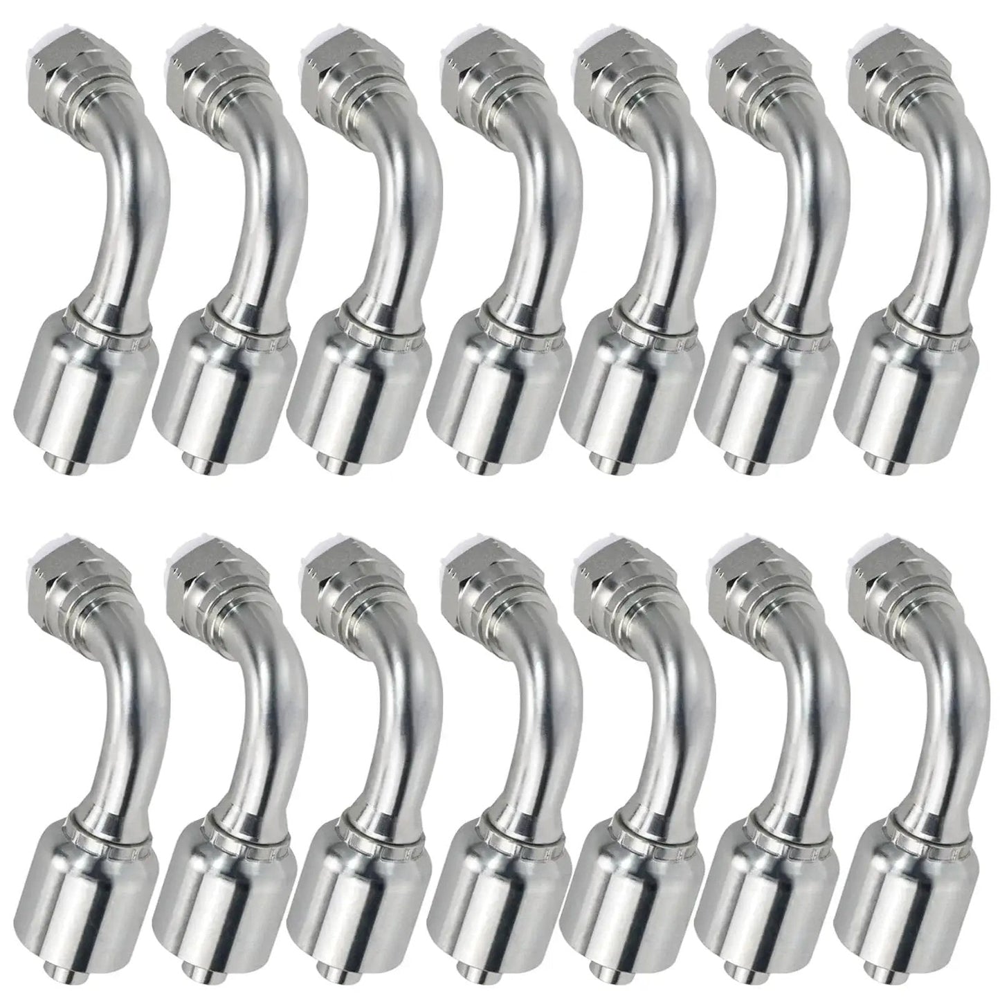 Fourteen Piece Hydraulic Fittings Kit For Half Inch Hose To Half Inch JIC Thirty Seven Degree Female Swivel Elbow Repair Kit