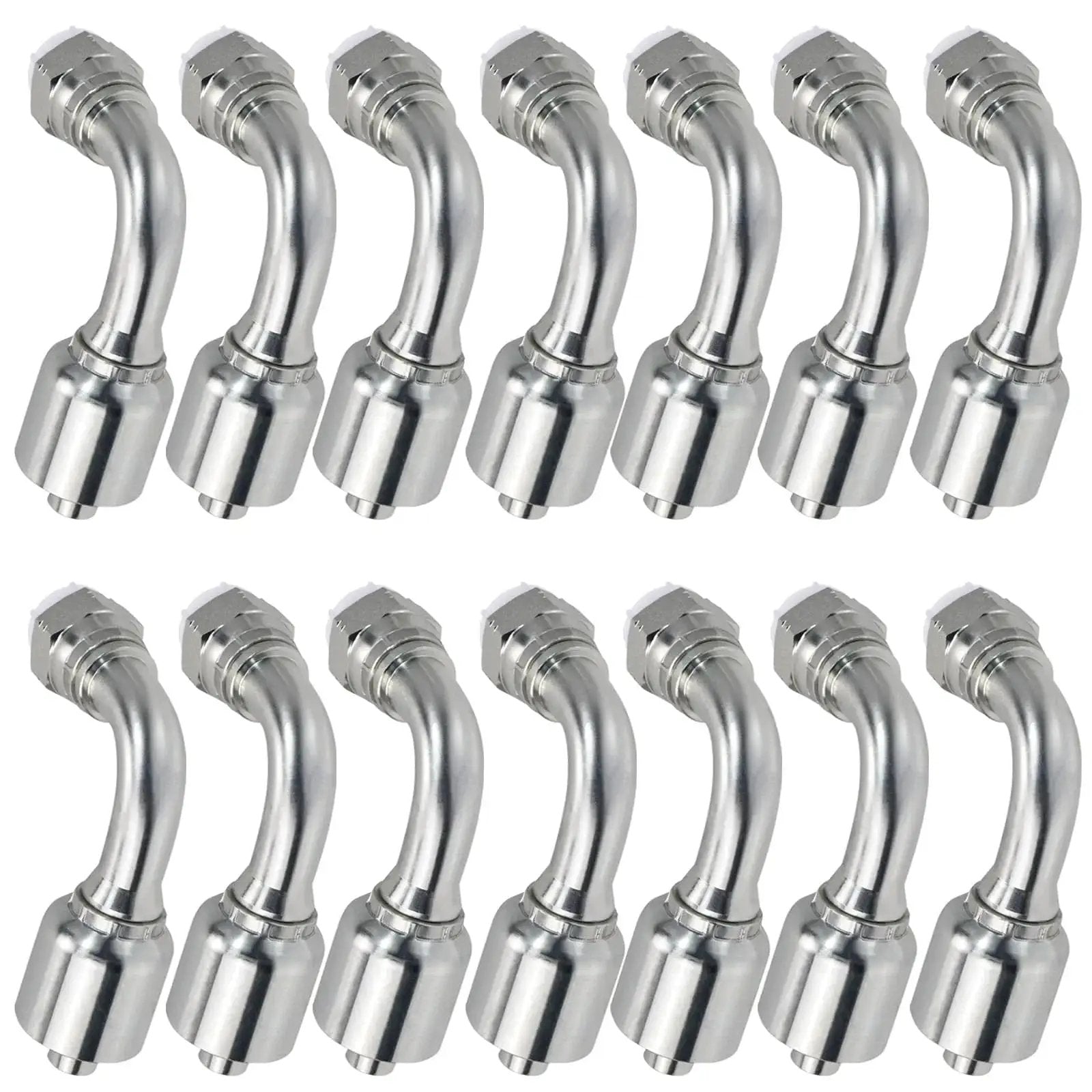 Fourteen Piece Hydraulic Fittings Kit For Half Inch Hose To Half Inch JIC Thirty Seven Degree Female Swivel Elbow Repair Kit