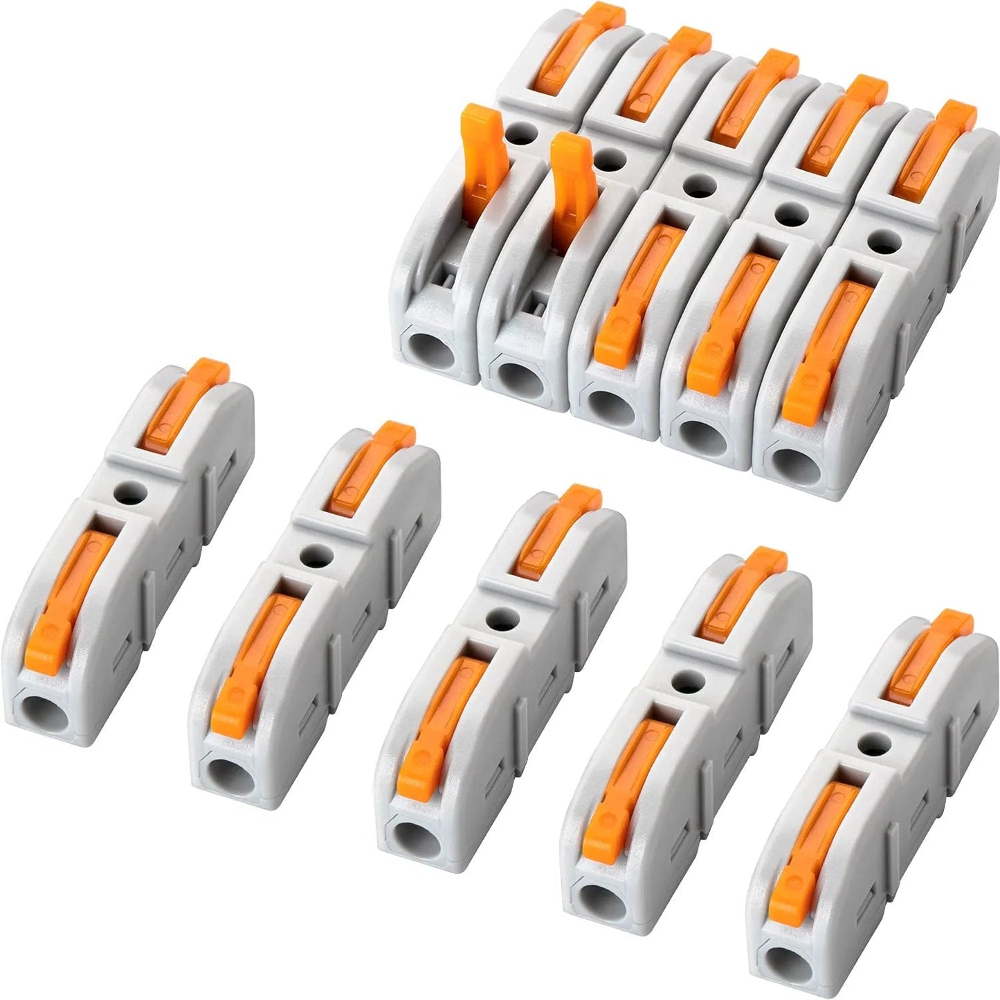 50 Pieces Inline Wire Connectors For 24 To 12 AWG Single Conductor Splicing Orange Easy Snap Compact Connectors For Circuit Inline Use Insulated Flame Retardant Corrosion And Aging Resistant Durable High Pressure Safe Splice Kit