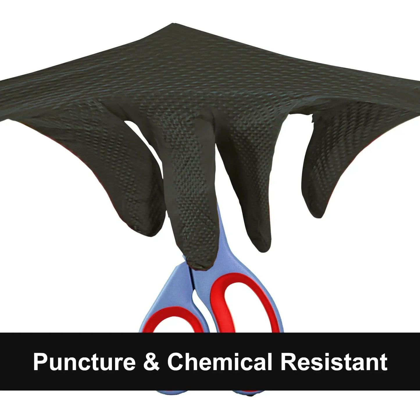 Black Nitrile Gloves Heavy Duty 6 Mil Latex Free With Raised Diamond Grip 100 showcasing puncture resistance