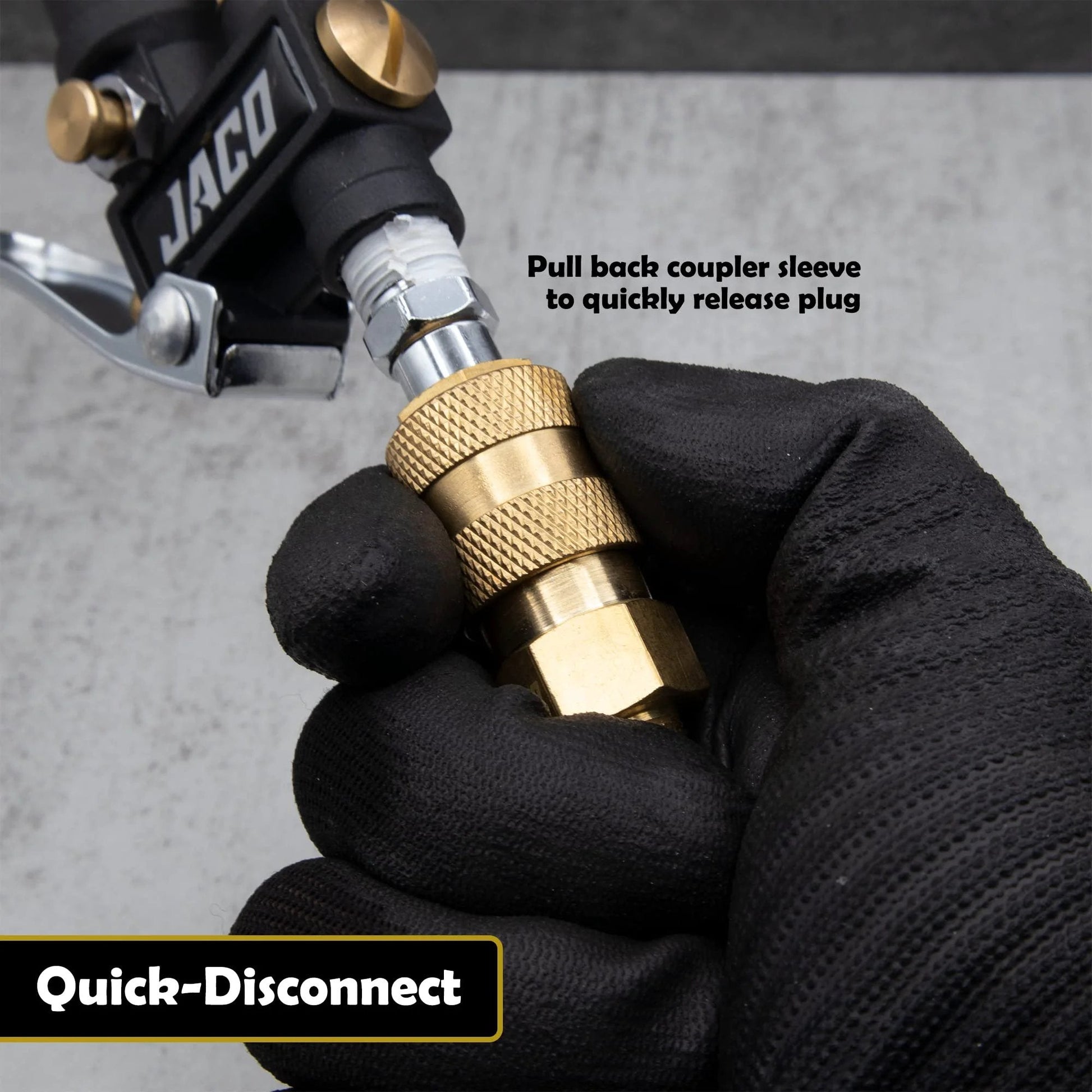 Close-up of High Flow Quick Connect Air Hose Fittings Set Of Twelve With One Quarter Inch NPT Type V Plug and Coupler Kit