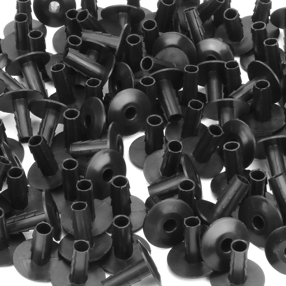 Single Feed-Through Cable Bushings For Wall Openings Black 100-Piece Pack Pro Grade Weatherproof ABS Plastic Vermin-Proof