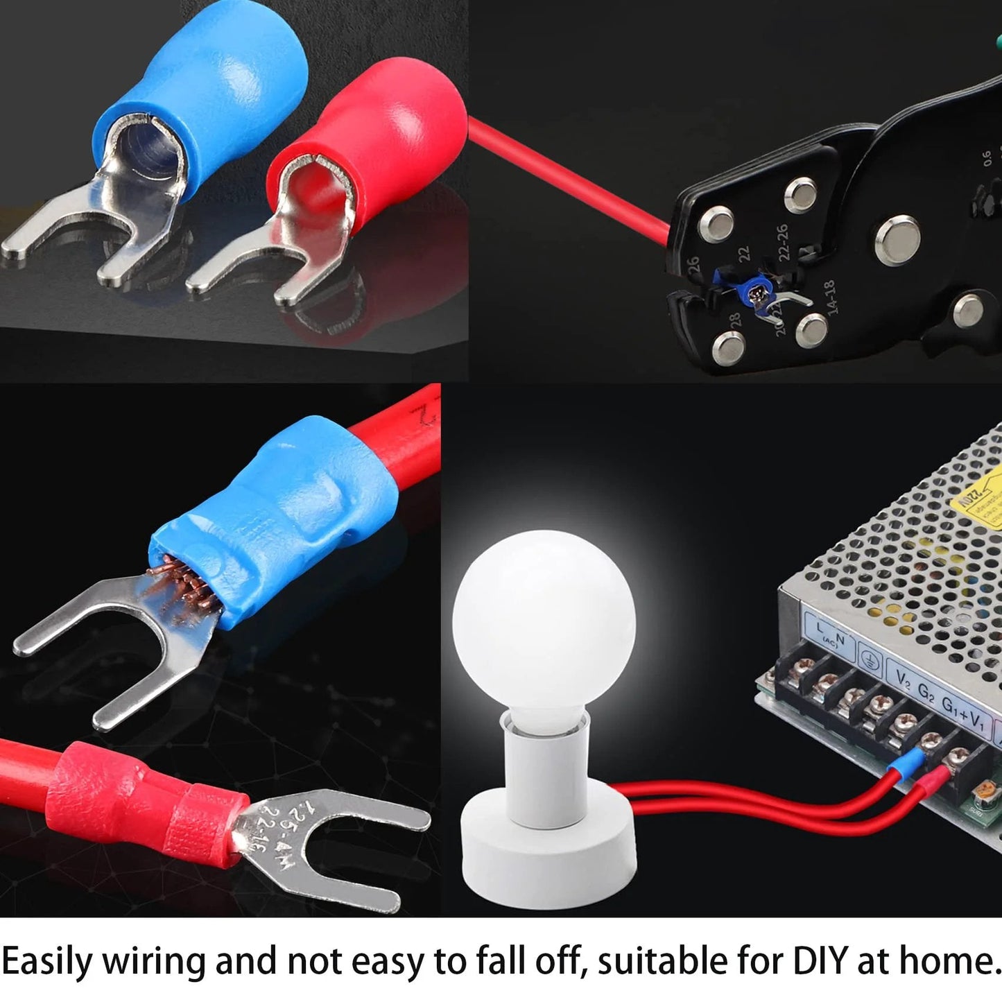 All In One 280Pcs Crimp Connectors Kit With 2.8mm 4.8mm 6.3mm Male And Female Spade Terminals 15 Types Electrical Connectors