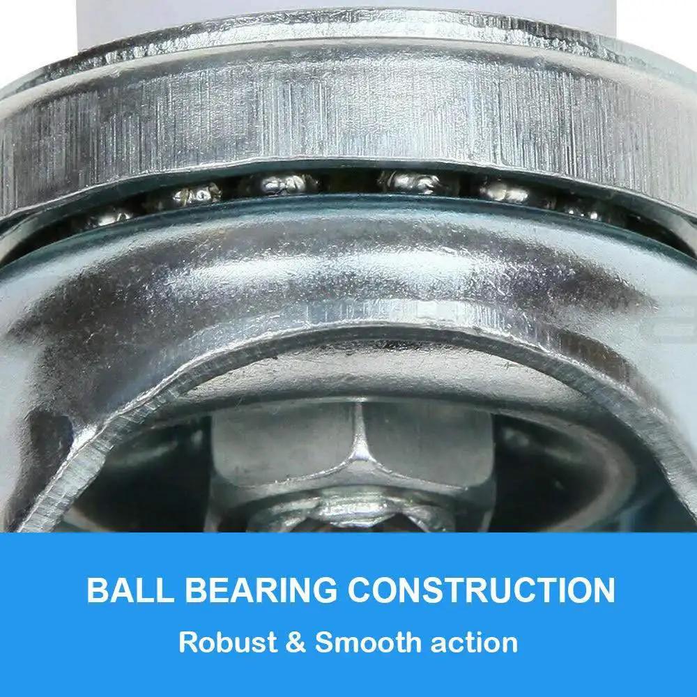 Close-up of ball bearing construction on 3 Inch Casters For Stainless Steel Work Tables And Metal Prep Tables, smooth action
