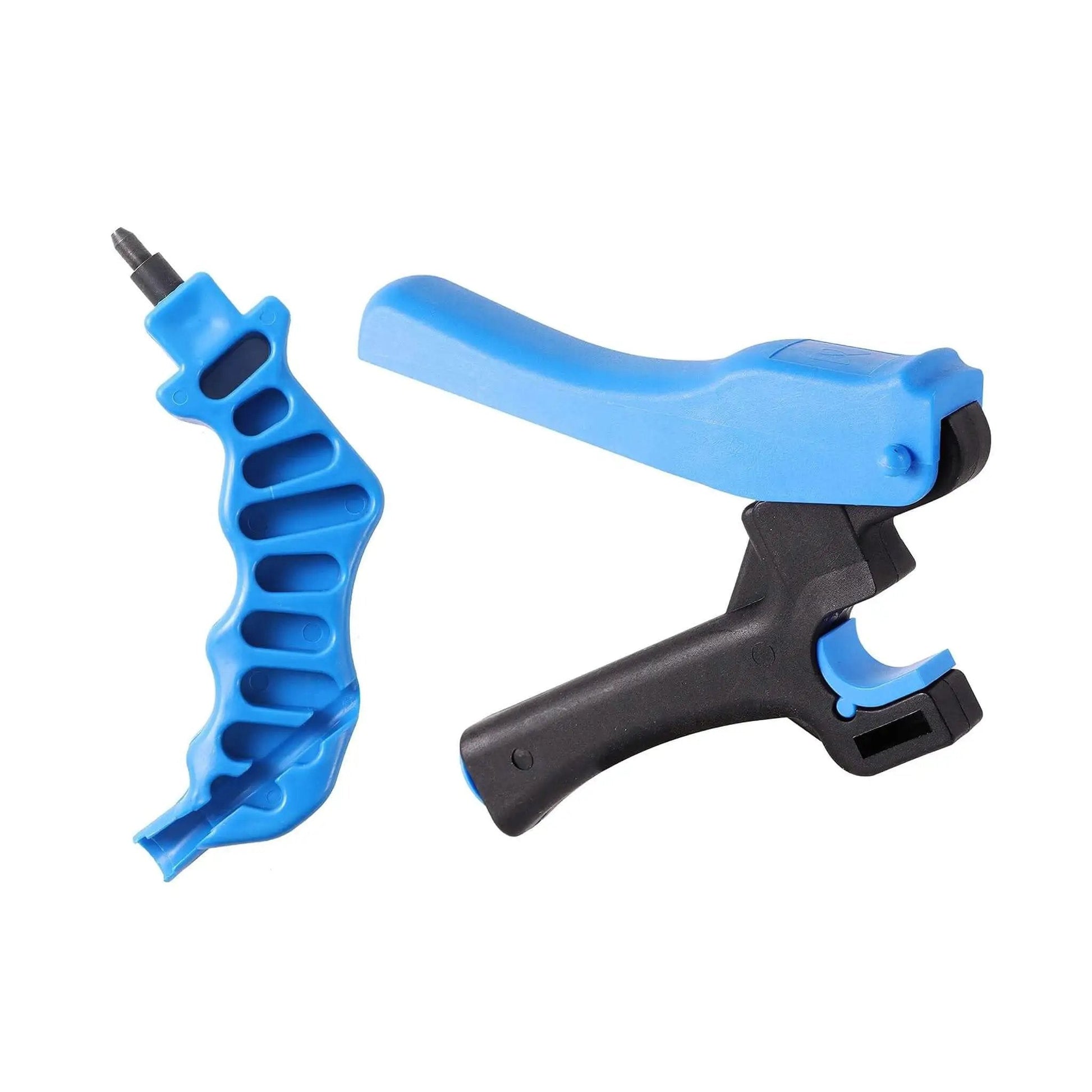 2 In 1 Drip Irrigation Tubing Hole Punch Tool Set, blue and black, for 1/4 inch fitting installation in DIY garden systems.