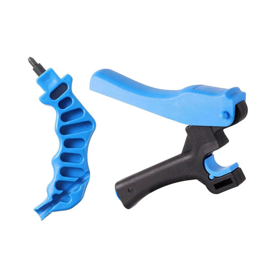 2 In 1 Drip Irrigation Tubing Hole Punch Tool Set, blue and black, for 1/4 inch fitting installation in DIY garden systems.