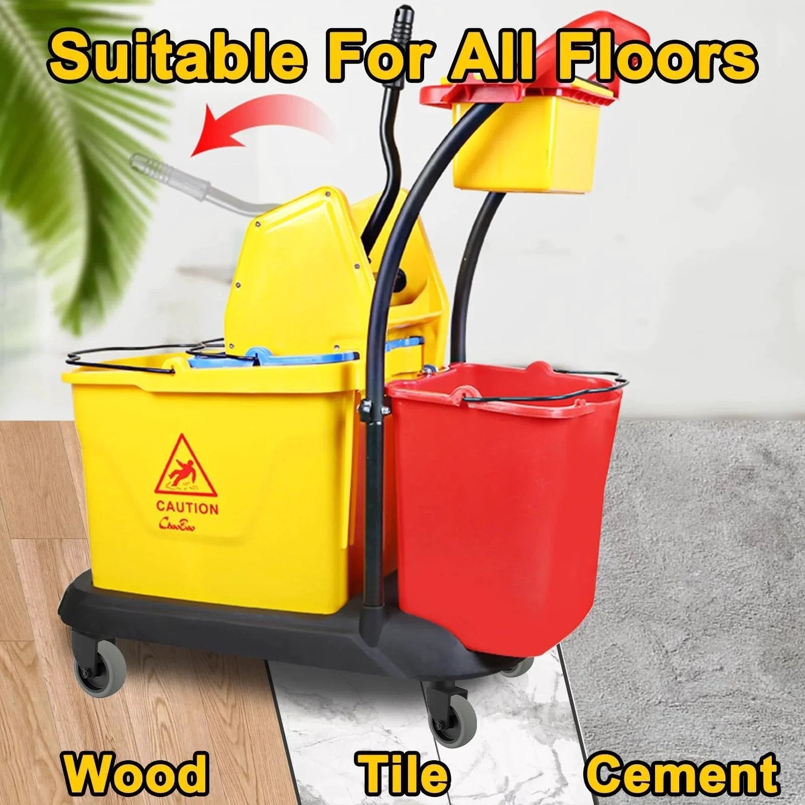 Three Inch Mop Bucket Wheels Replacement Non Marking Thermoplastic Rubber Casters For Rubbermaid WaveBrake Mop Buckets
