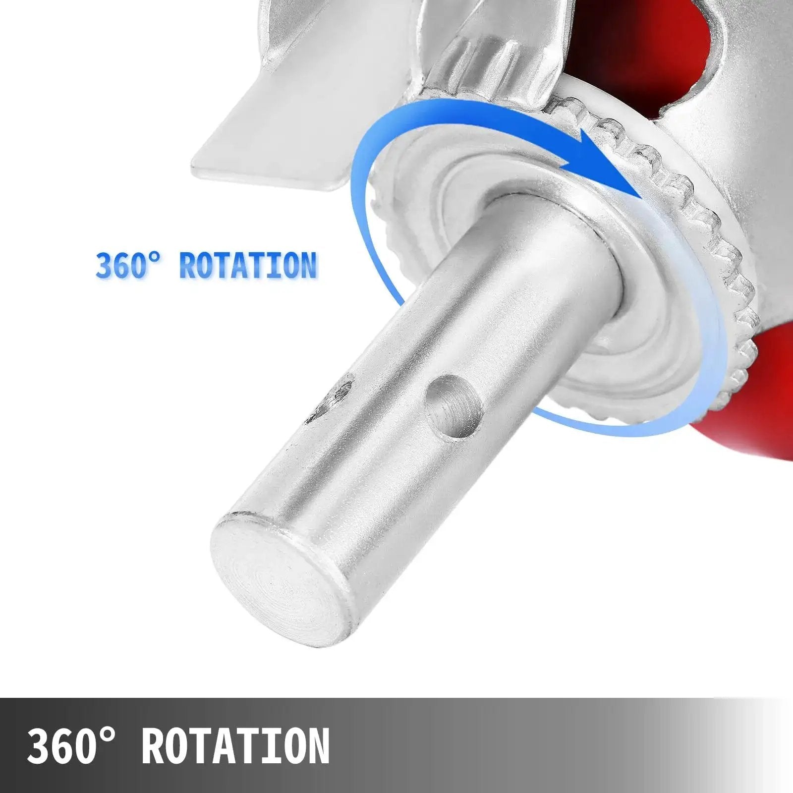 Close-up of 360-degree rotation feature on Heavy Duty 8 Inch Scaffolding Casters Set, 4 Pack With Locking Stem Brakes, Polyurethane Wheels.