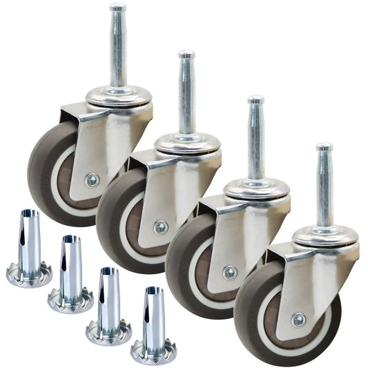2 Inch Rubber Swivel Caster Wheels Set Of Four With Grip Neck Stem Sockets Five Sixteenth By One And A Half Inch For Replacing Sofa Chairs Ottomans And Carts For Wet And Dry Vacuum Cleaners And Furniture Replacements With Durable Rubber And Easy Mounting