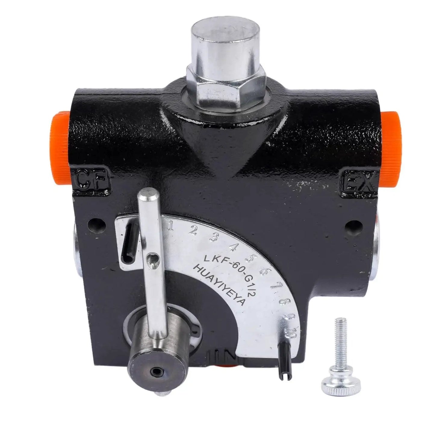 Hydraulic Adjustable Flow Control Valve With Relief For One Half Inch NPT, 30 GPM, 500 To 3000 PSI, Adjustable Ball Spring Relief Port
