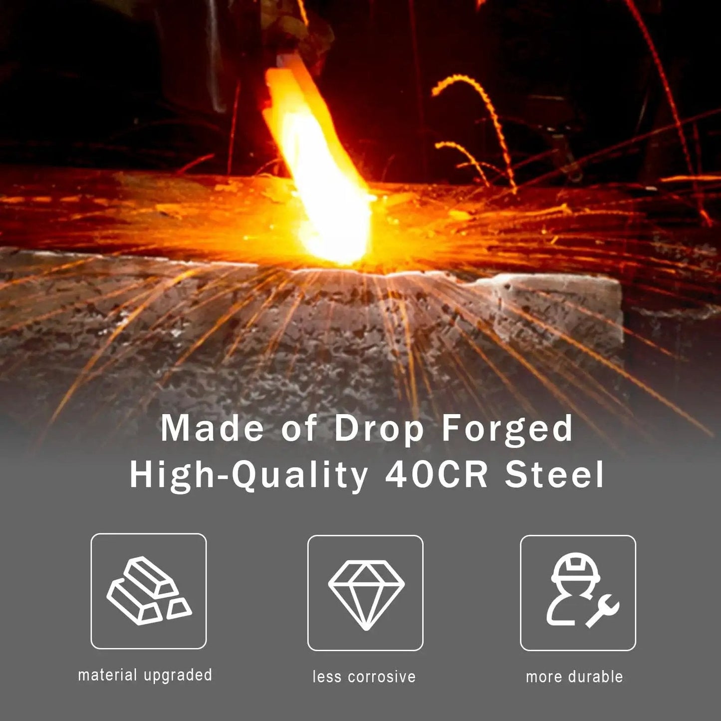 Hot forging process showcasing drop-forged 40Cr steel, highlighting durability and material quality for bearing puller heavy duty tool.