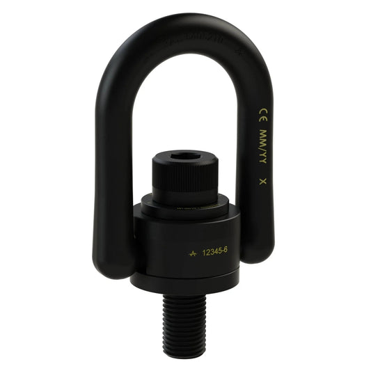 Heavy Duty Swivel Hoist Ring Alloy Steel With Black Oxide Finish 3/8-16 G Thread 1000 Lb Working Load Limit