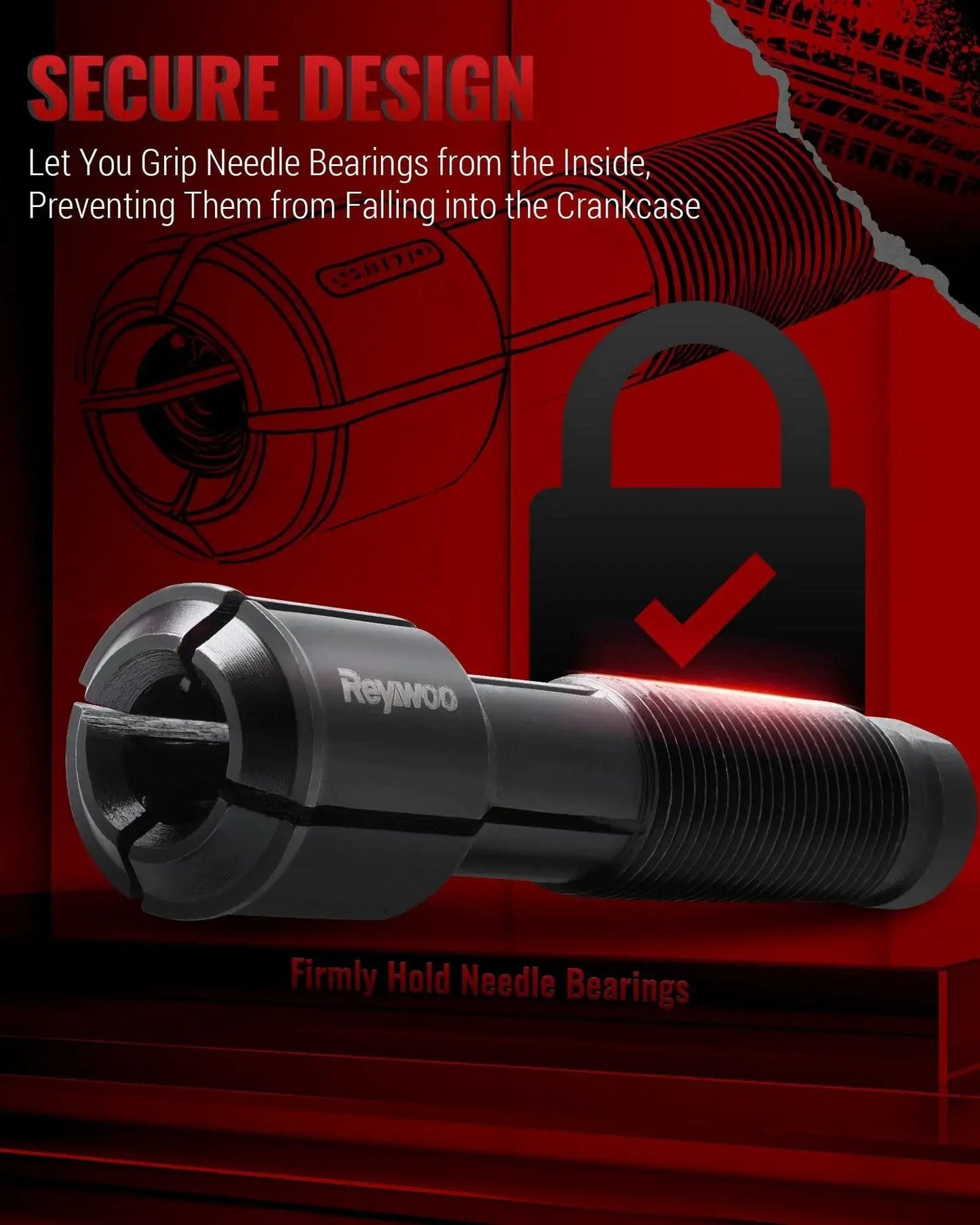 Motorcycle Wheel Bearing Puller Tool Kit For Sealed Bearings close-up showing secure needle bearing grip