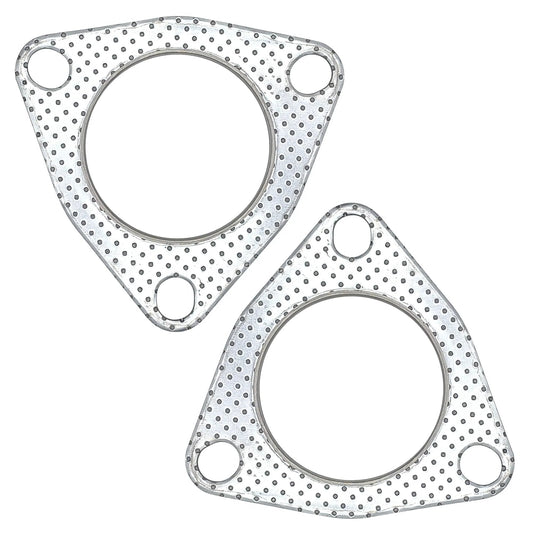 2.5 Inch Exhaust Gasket For 63.2mm Flanges With Three Bolt Pattern And Fire Ring High Temperature Header And Muffler Flange Gasket Replacement Set 2 Pieces For Universal Exhaust System