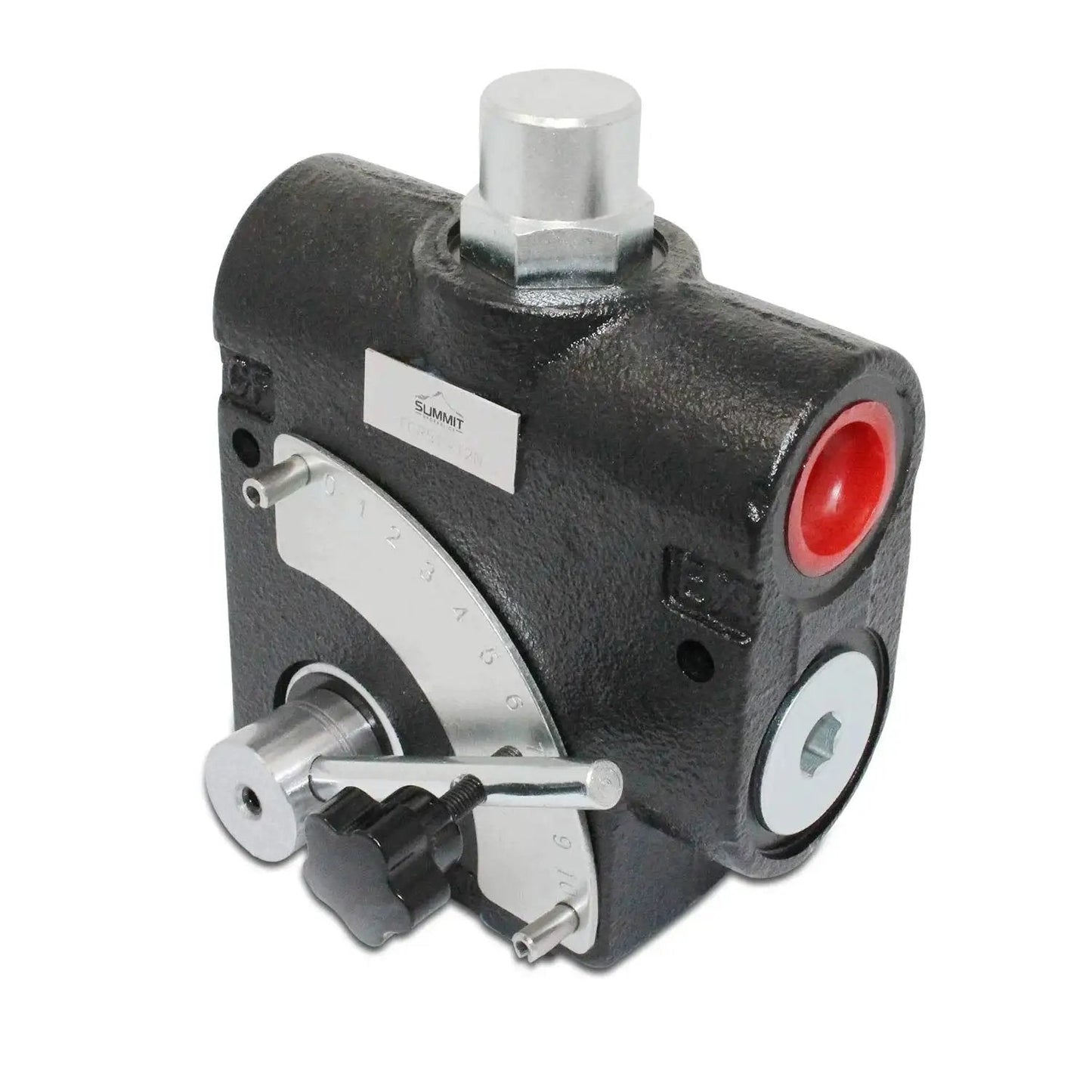 Adjustable Hydraulic Flow Control Valve With Relief For 0-30 GPM, Pressure Compensating, 3/4 NPT Port, Summit Hydraulics