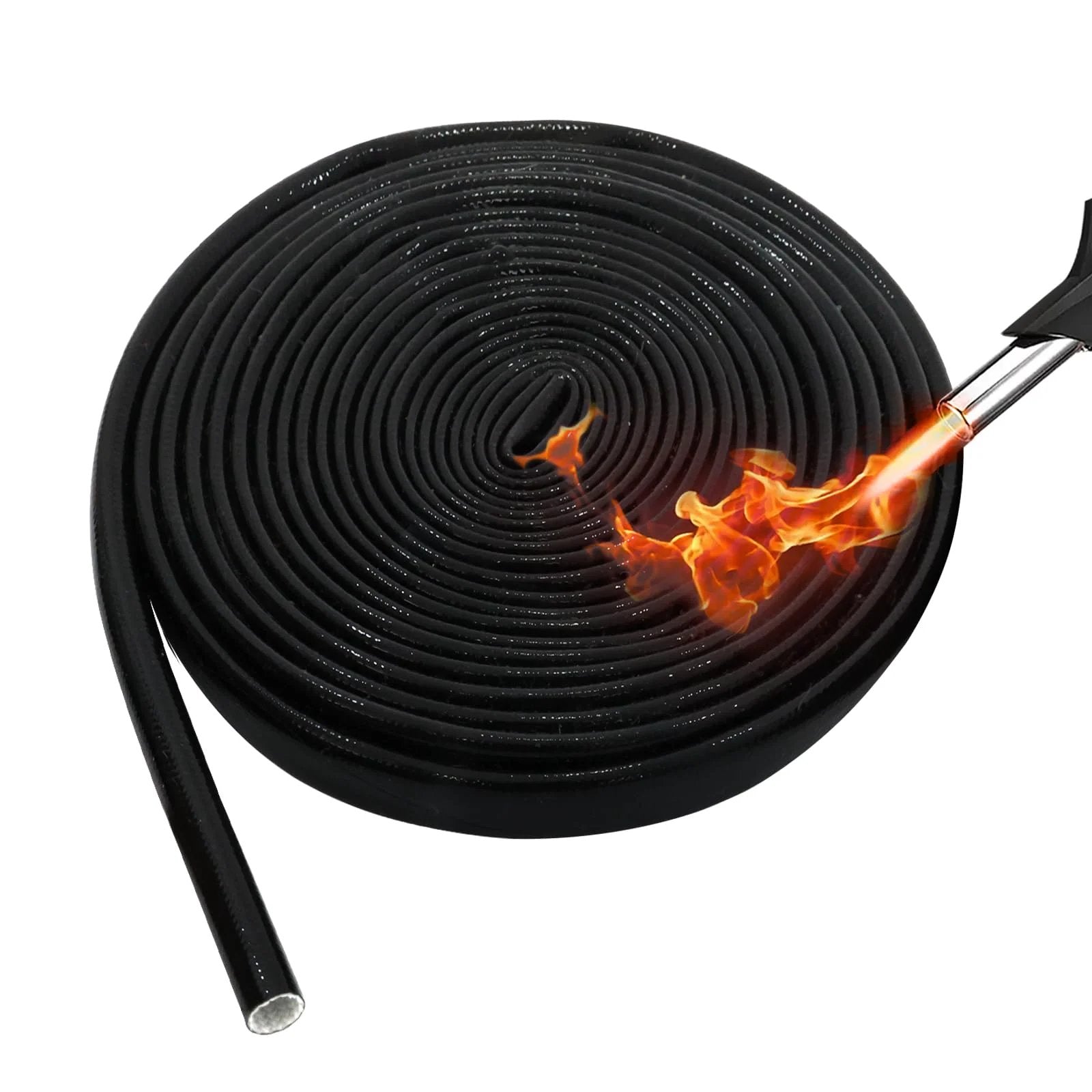 Silicone Fiberglass Cable Sleeve Heat Shield For Appliances And Electroheat Components, Heavy Duty High Temperature Fire Resistant Insulation Wrap