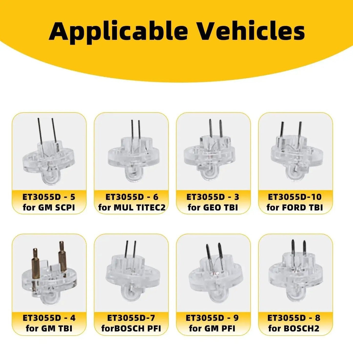 Image showing 8pc Fuel Injector Noid Light Test Kit For GM Ford Bosch PFI TBI IAC Troubleshooter. Various noid lights displayed.