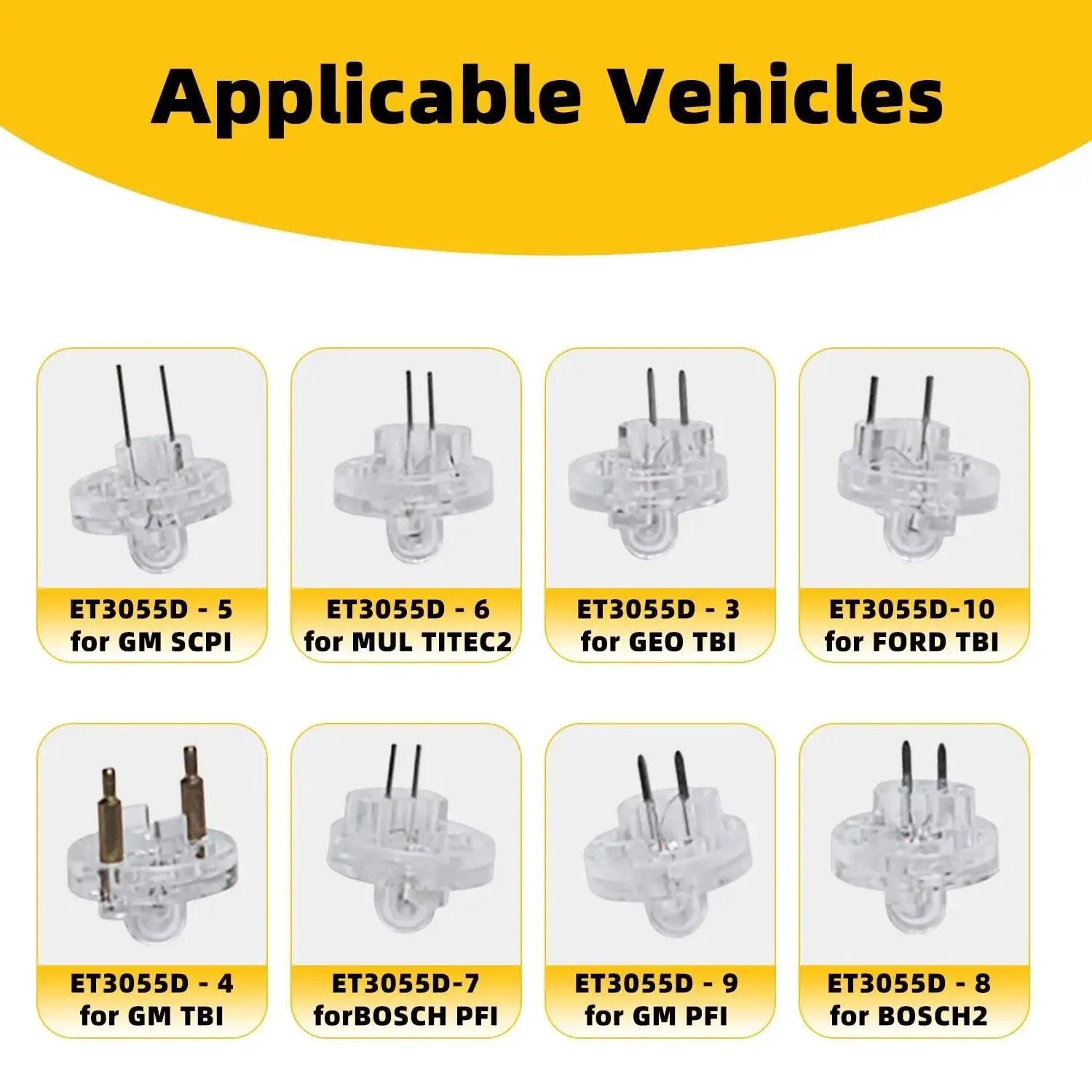 Image showing 8pc Fuel Injector Noid Light Test Kit For GM Ford Bosch PFI TBI IAC Troubleshooter. Various noid lights displayed.