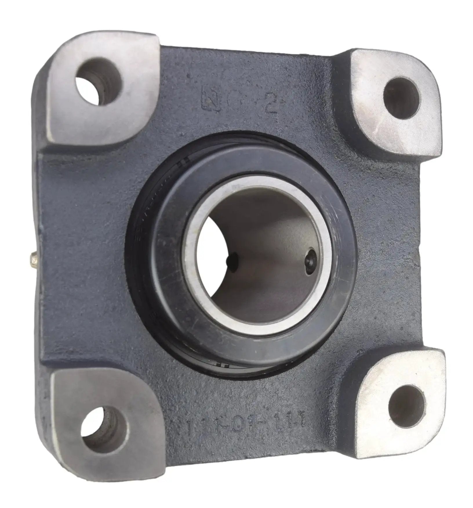 Heavy Duty One And Three Quarters Inch Type E Four Bolt Flange Bearing With Double Taper Rollers front view