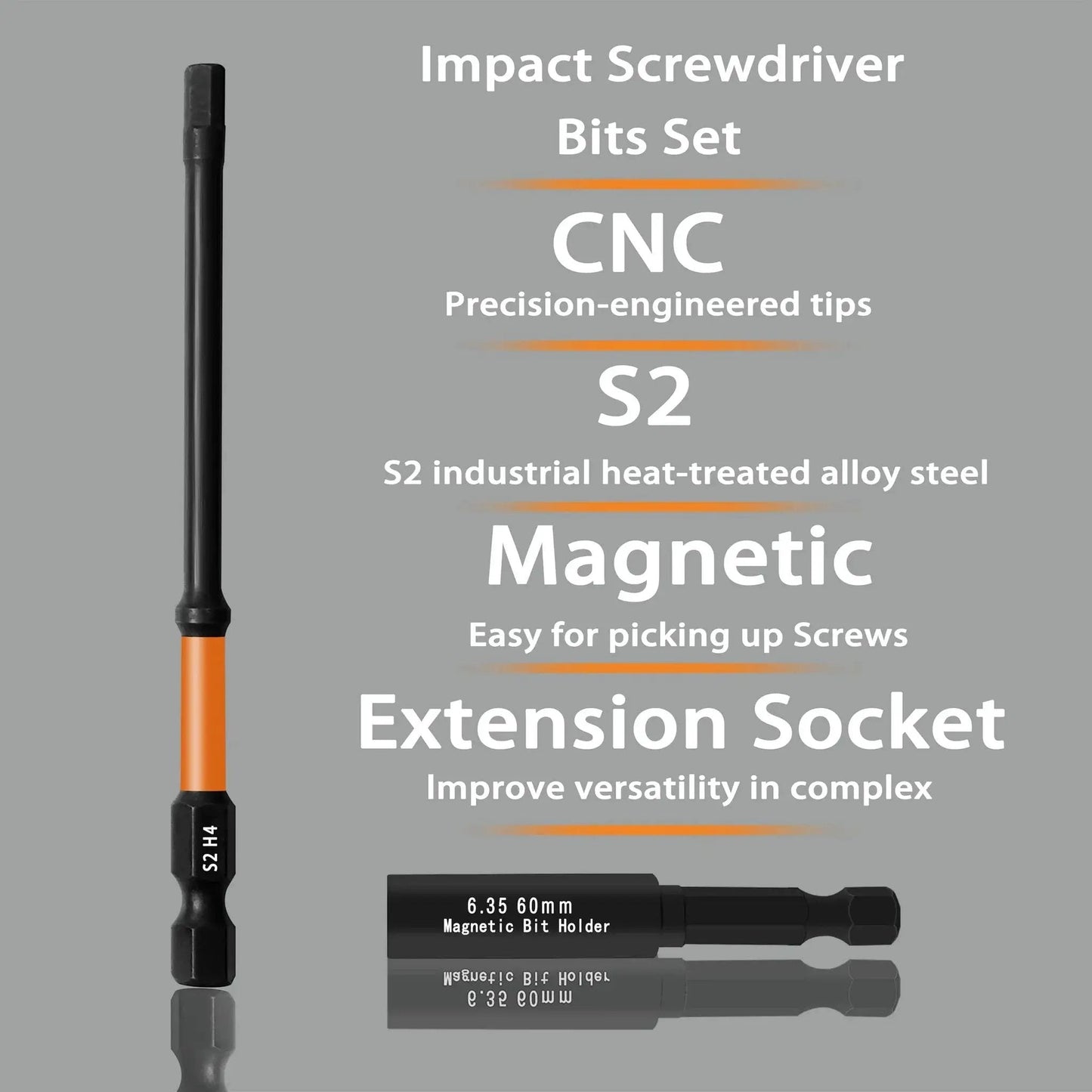Four Inch Long Hex Head Allen Wrench Drill Bit Set With 20 Piece Metric And SAE S2 Steel Bits Built For Heavy Duty Use