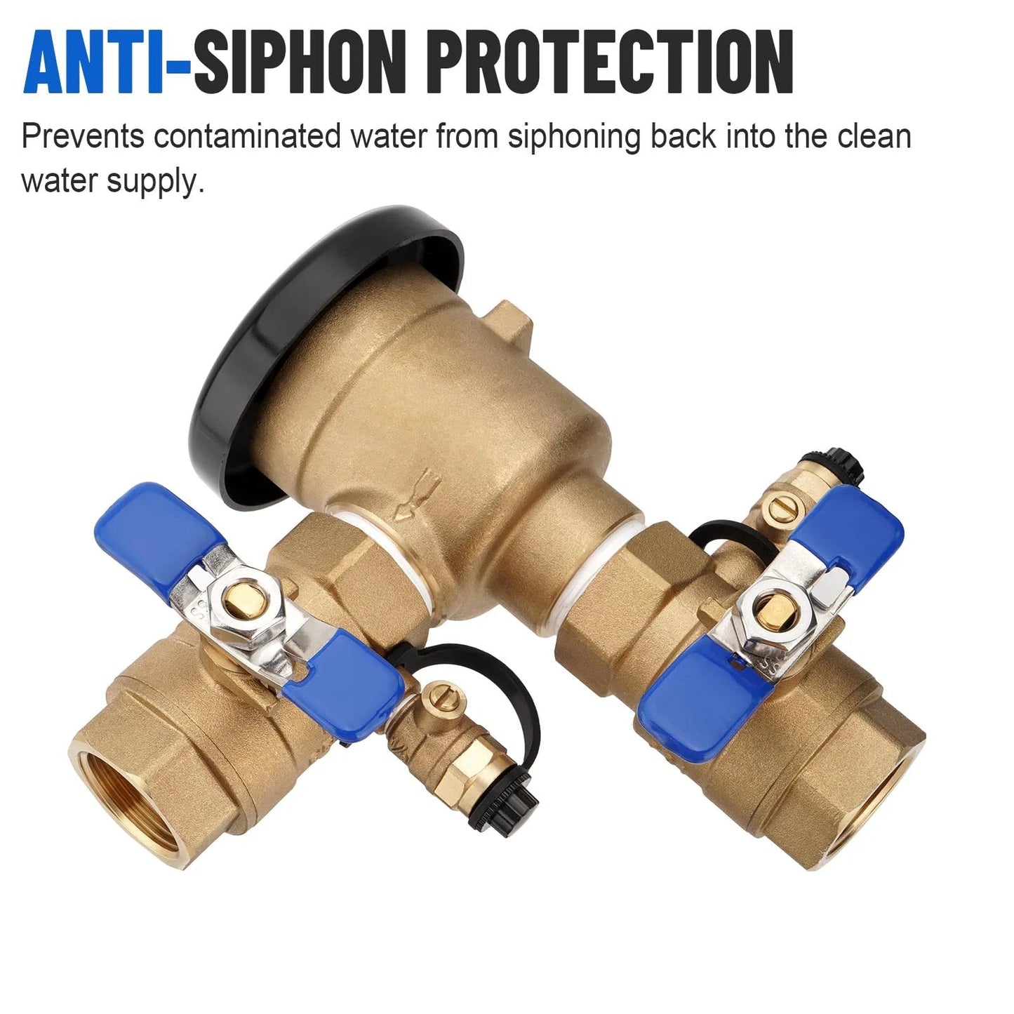 Go-To Three Quarters Inch Brass Pressure Vacuum Breaker Assembly 720A Backflow Preventer for lawn irrigation and garden watering
