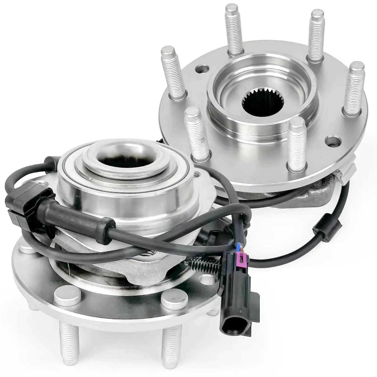 Pair 513188 Front Wheel Bearing Hub Assembly With ABS 6-Lug Drop-In Fit For Buick Rainier 04-07, Chevy Trailblazer Ext 03-06