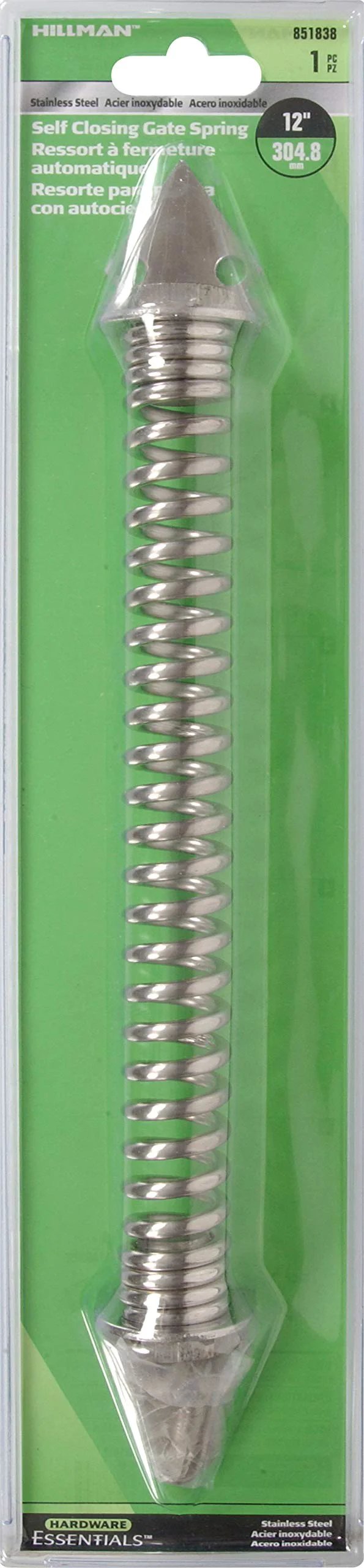 Stainless Steel Self Closing Gate Spring With Adjustable Tension 12 Inch Durable Gate Hardware For Exterior Fences Weather Resistant