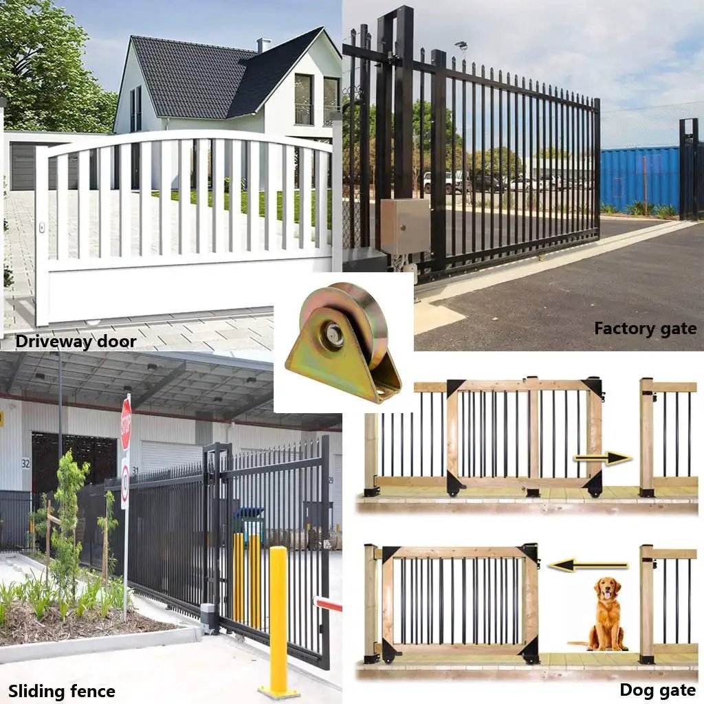 Beefed Up Heavy Duty 3 Inch Sliding Gate Wheels With V Groove Caster And Bracket for various driveway and industrial gates.