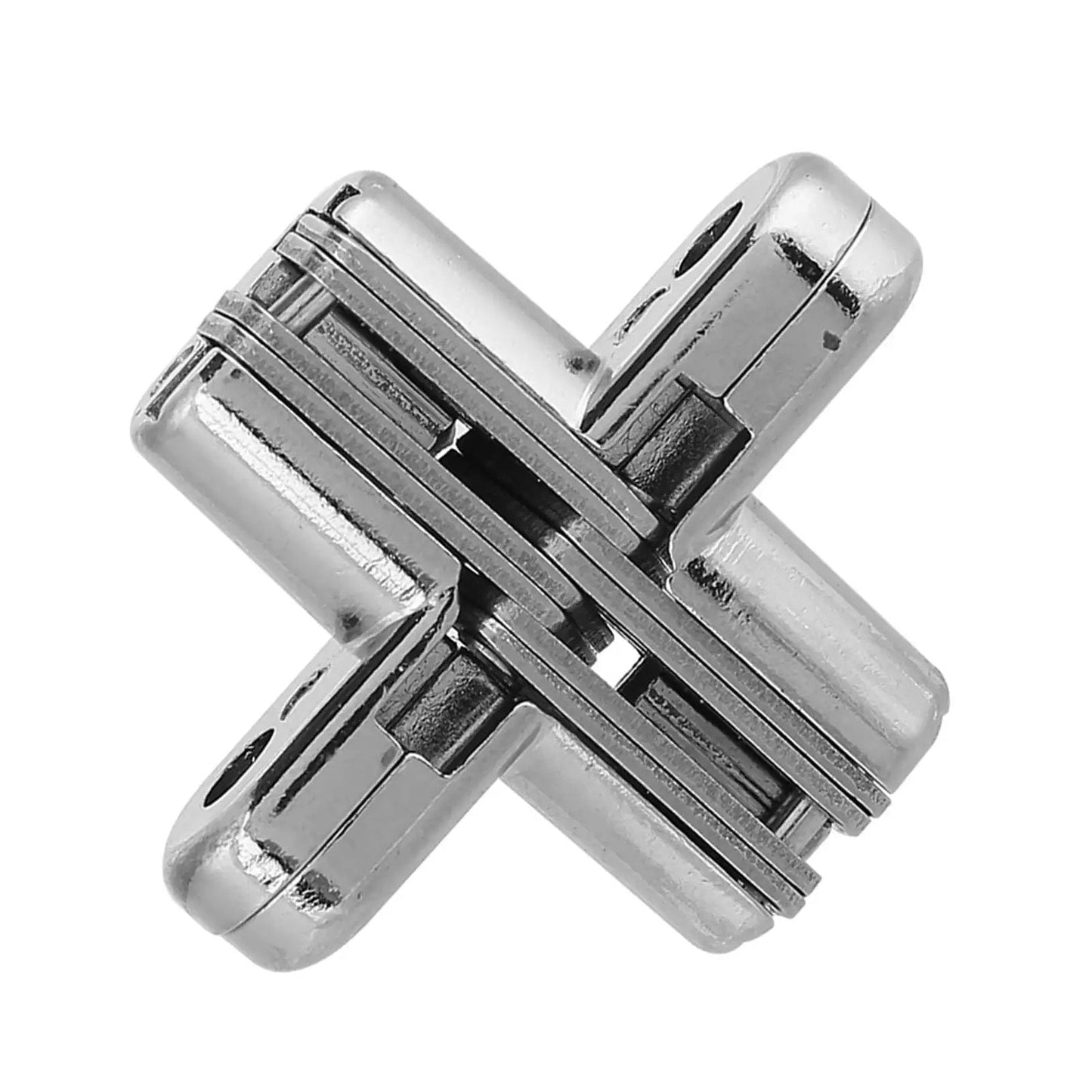 Hidden 180 Degree Door Hinge Zinc Alloy Invisible Concealed Cross Hinge For Cabinets And Furniture, Easy Install Kit close-up view
