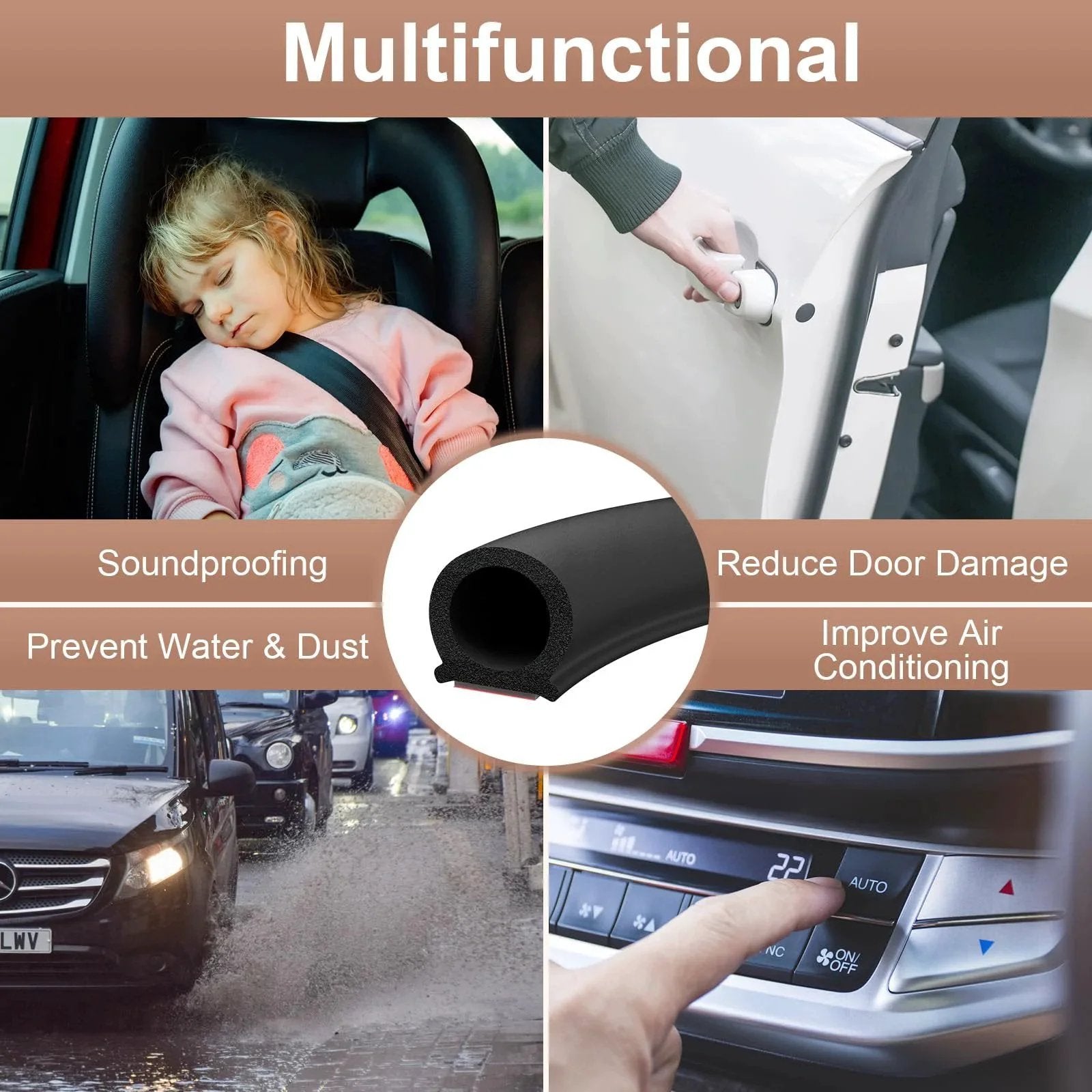 Durable D Shaped EPDM Weather Stripping For Cars And RVs 10 Ft Self Adhesive Door Seal Strip For Windows And Doors No More Drafts Or Noise With Automotive Soundproofing Weatherstripping For Cars Trucks Vans