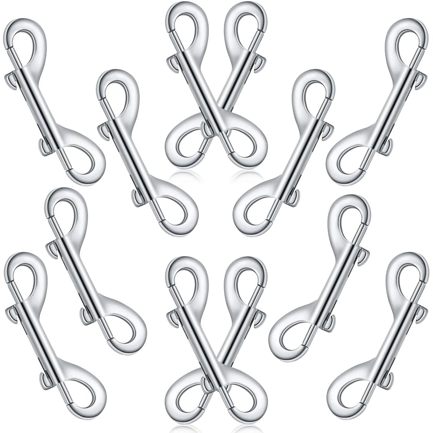 12 Pack Double Ended Bolt Snap Hooks Zinc Alloy With Double Trigger Clips