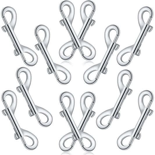 12 Pack Double Ended Bolt Snap Hooks Zinc Alloy With Double Trigger Clips