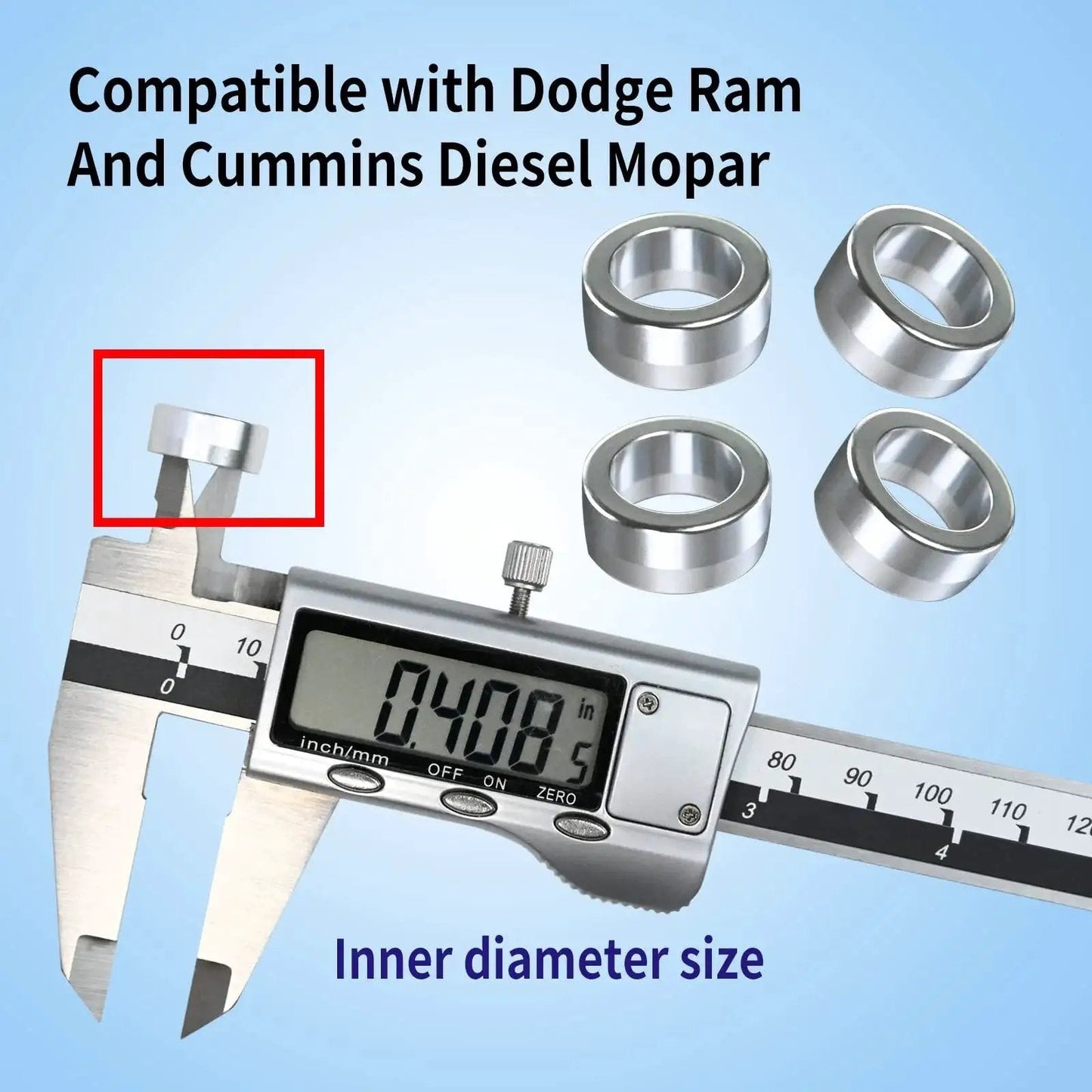 4 Pack Billet Aluminum Steering Shaft Bushings For Dodge Ram Cummins Mopar with caliper measuring inner diameter