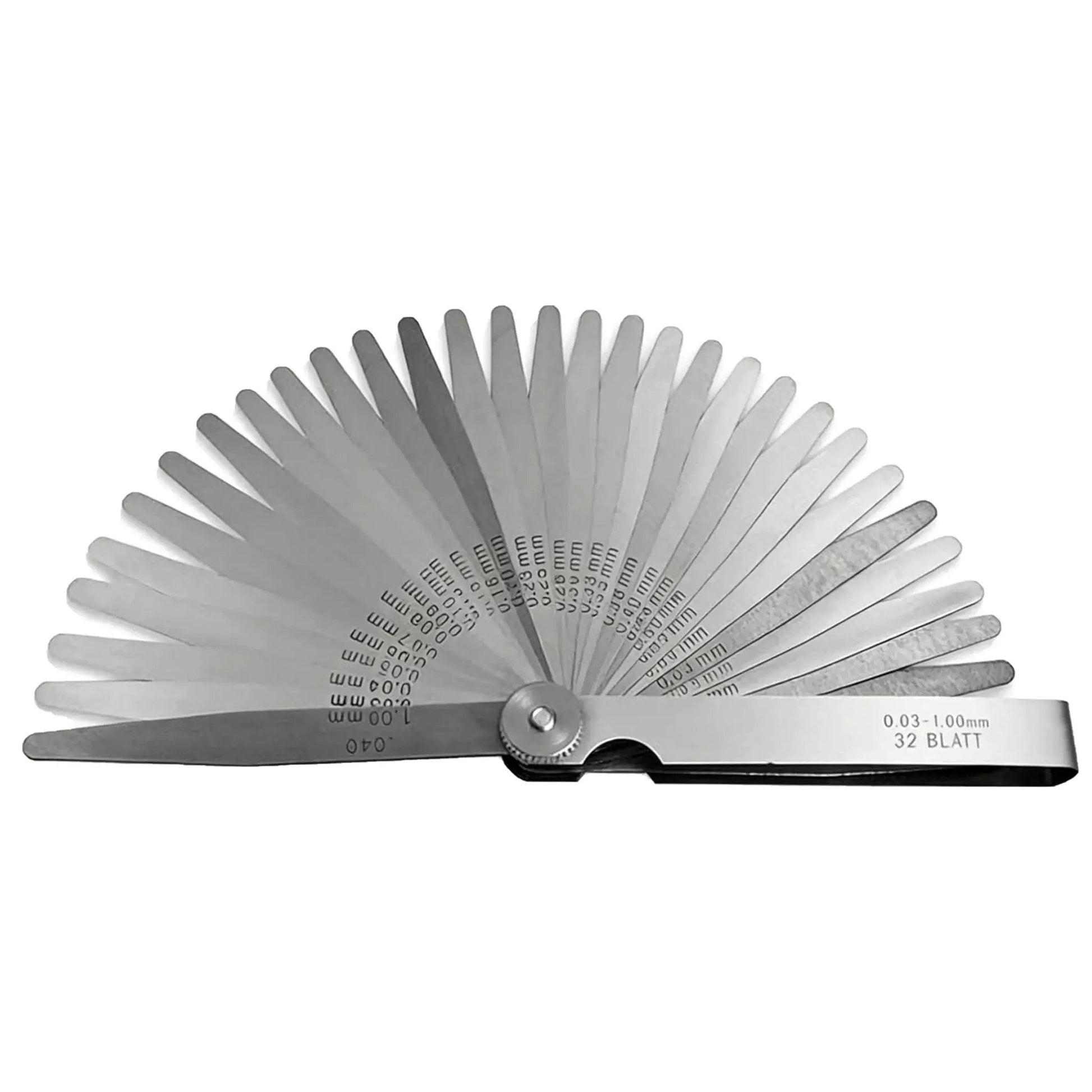 32 Blades Stainless Steel Feeler Gauge Set With Dual Scale Metric And Imperial Readings For Spark Plug And Valve Gap Adjustment