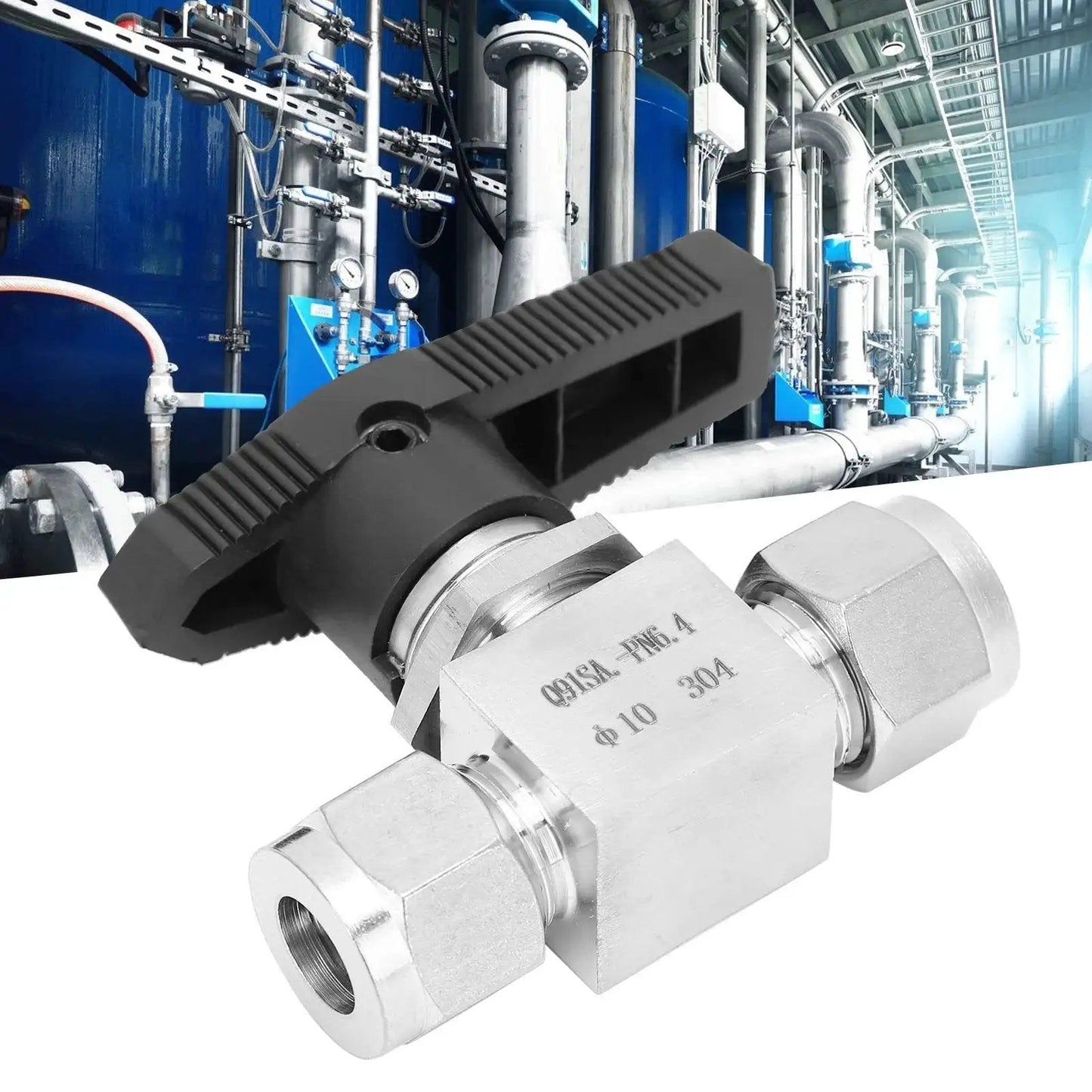 Industrial Grade 304 Stainless Steel Needle Valve For High Pressure Two Way Flow Control In Water Oil Gas Systems With Precision Needle Mechanism Perfect For Automotive Petrochemical Shipbuilding And Construction DANAIXZ F10 shown in an industrial environment
