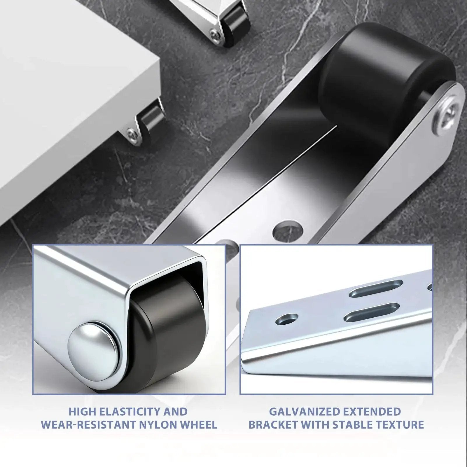 4 Pack Door Droop Support Wheels Set For Sliding Doors Cabinets And Furniture Stability Stainless Steel And Nylon Bottom Track Pulleys