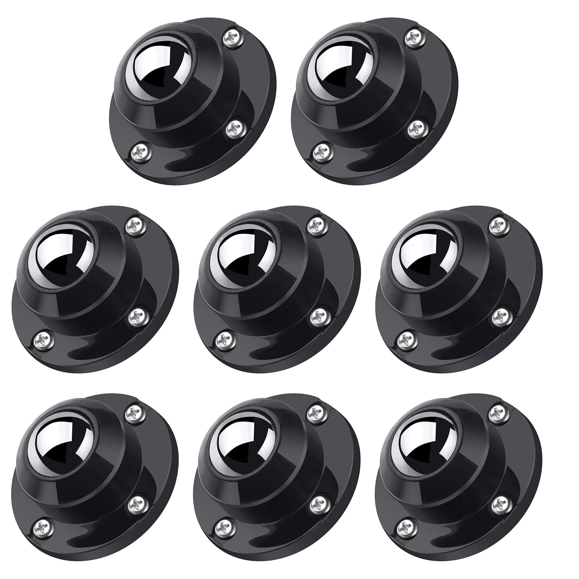 Anti Rust Stainless Steel Self Adhesive Caster Wheels Set 8 Pack for Mop Buckets, Kitchen Appliances, and Furniture shown