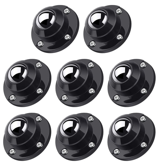 Anti Rust Stainless Steel Self Adhesive Caster Wheels Set 8 Pack for Mop Buckets, Kitchen Appliances, and Furniture shown