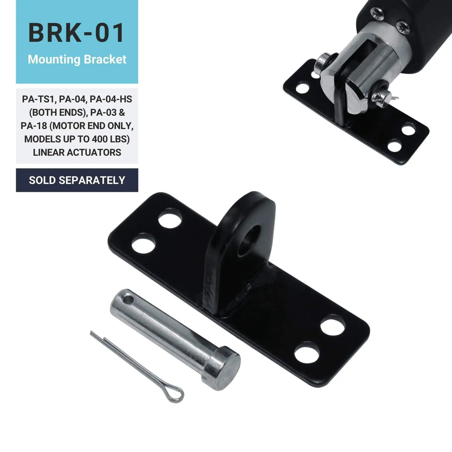 Mounting bracket BRK-01 for 12 Inch Stroke 600 Lb 12V Linear Actuator With Low Current DC Motor For Automotive Medical Robotics