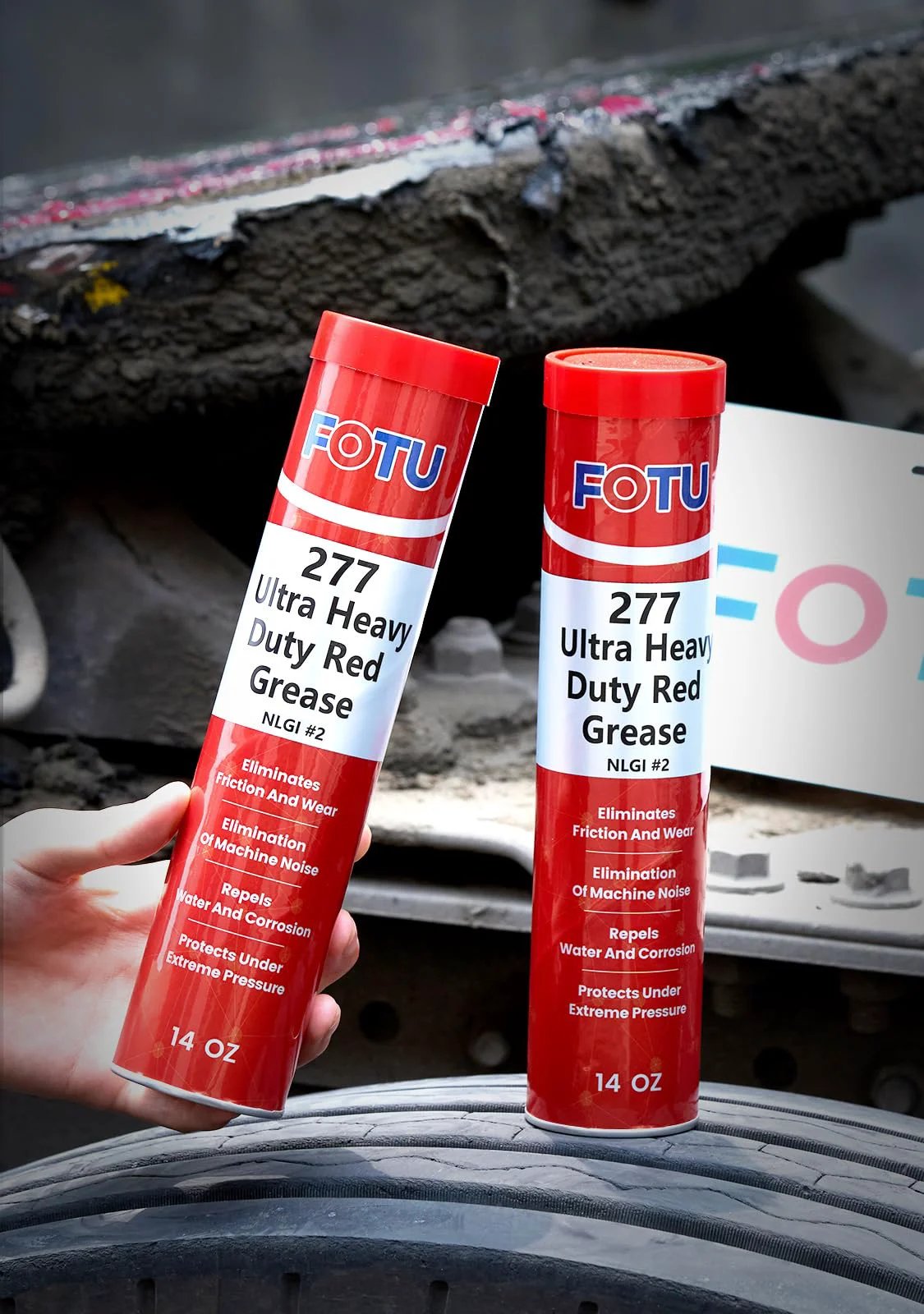 Two 14oz tubes of Ultra Heavy Duty Red Wheel Bearing Grease Two Lithium Complex, Multi Purpose Lubricant