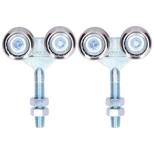 2 Pcs Door Roller Set With Double Wheel Pulley For Glass Barn Doors And Sliding Track Doors, 35mm Diameter, Adjustable Horizontal And Vertical Mount, Hanging Door Trolley For Heavy Doors