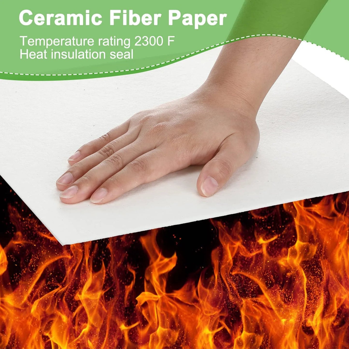 Hand touching 10 Pcs Kiln Paper Ceramic Fiber Sheets 11x12 Inch High Temperature Insulation Paper for glass fusing, DIY kiln projects.