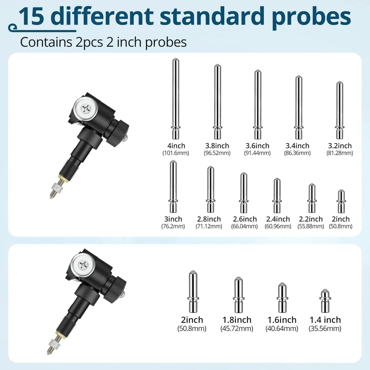 Ultimate Dial Bore Gauge Set For Engine Cylinders By ALLmeter with 15 standard probes for precise measurements