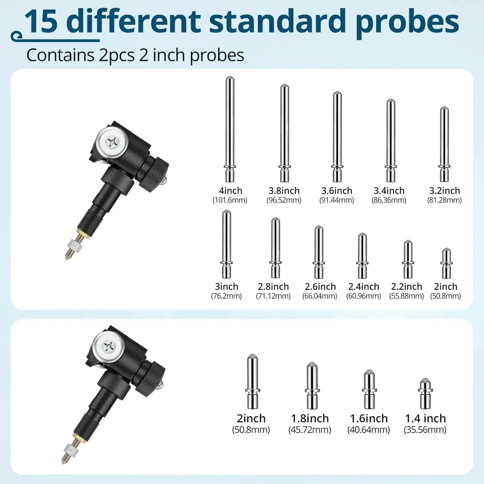 Ultimate Dial Bore Gauge Set For Engine Cylinders By ALLmeter with 15 standard probes for precise measurements