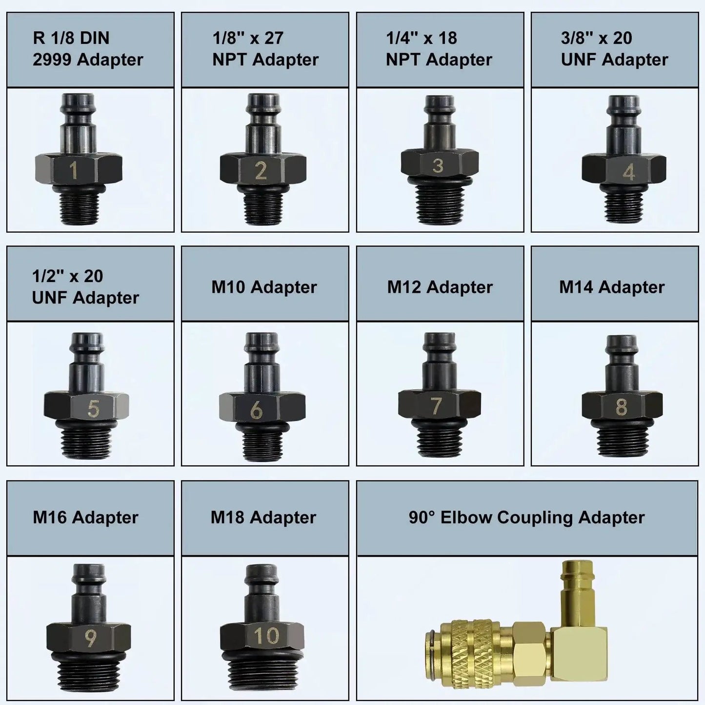 Adapters for Oil Pressure Tester Tool Kit 0-140 PSI Gauge For Fuel System Diagnostics and Engine Check in Blue Case