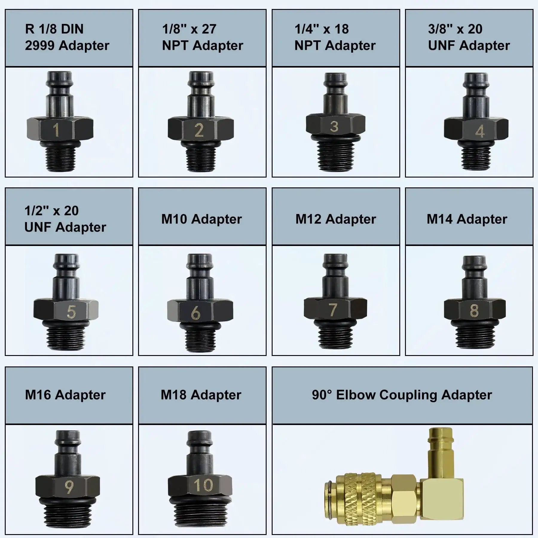 Adapters for Oil Pressure Tester Tool Kit 0-140 PSI Gauge For Fuel System Diagnostics and Engine Check in Blue Case